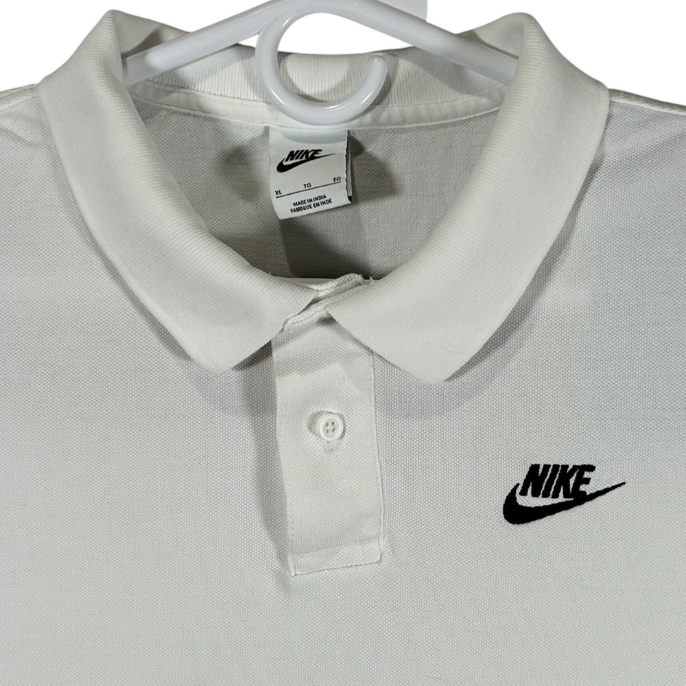 Nike Mens Sportswear Polo Shirt White Black Futura Logo Size XL